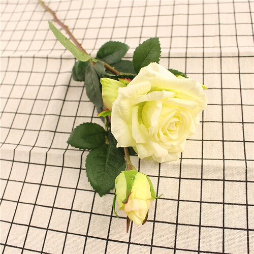 YO CHO DIY 15 Flower Heads Real Touch Flower Artificial Rose Flower Wedding Decoration Accessories Home Decor Flower for Wedding