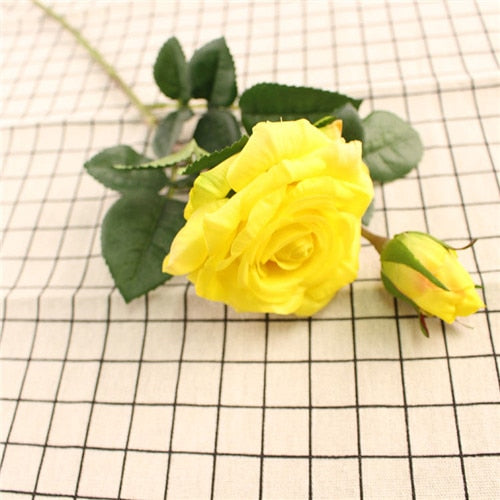 YO CHO DIY 15 Flower Heads Real Touch Flower Artificial Rose Flower Wedding Decoration Accessories Home Decor Flower for Wedding